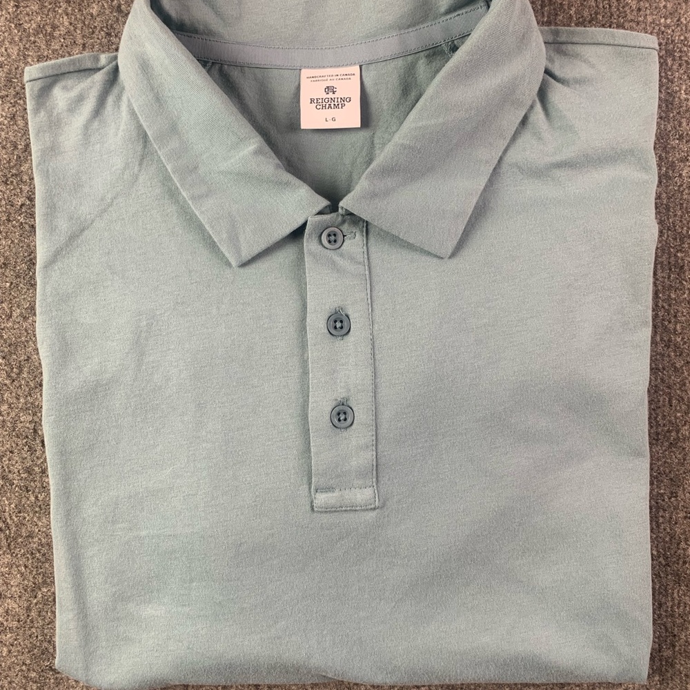 Reining Champ Mens 100% Cotton Short Sleeve Polo Shirt Size L Gray
